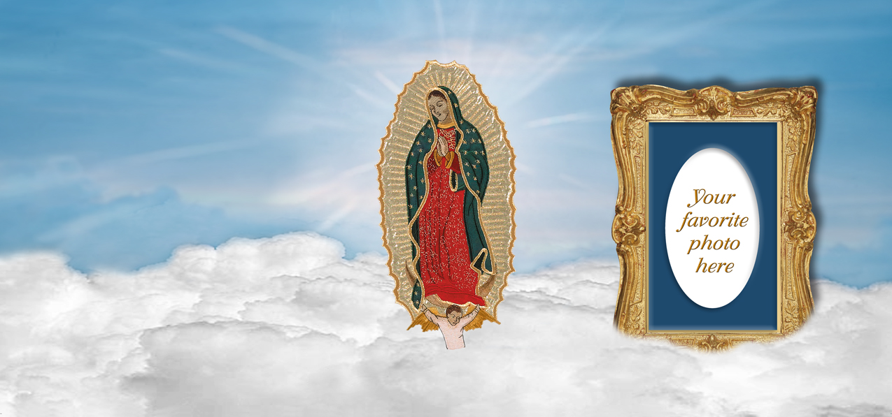Lady of Guadalupe Clouds Blue